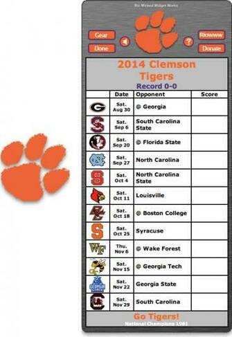 Clemson Tigers Football Schedule Widget Go