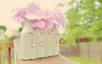 Love Is In The Air Vintage Vase Hydrangea Widescreen Wallpaper
