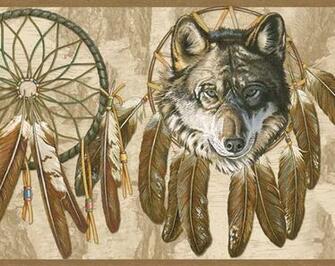 Wolves Dreamcatcher Border Tan