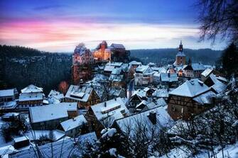 Winter City Desktop Wallpaper HD Background