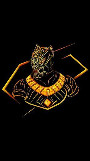 Black Panther Neon Glow Avengers Wallpaper Phone