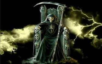 3d Grim Reaper Throne Windows Wallpaper X