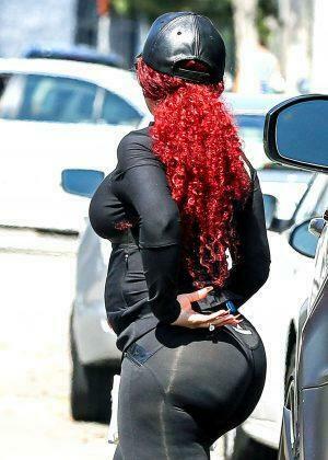 Blac Chyna In Black Tights Out Los Angeles