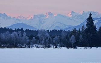 Wallpaper Wood Mountains Winter HD