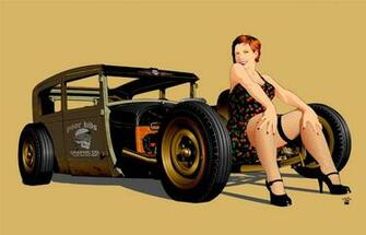 Drawings Paintings Street Rod Rat The Car Wallpaper