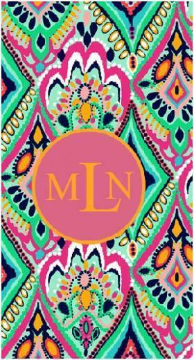 Beautifully Chaotic Lilly Pulitzer Monogram Wallpaper