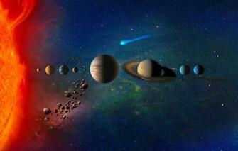 Wallpaper Planet Saturn Stars Asteroids Comet Earth Mars