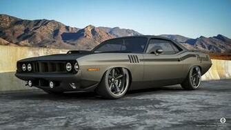 Plymouth Barracuda Car Gray Mountain