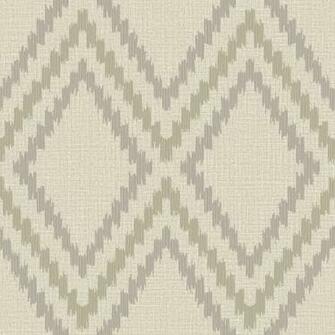 Grandeco Boho Chic Grey And Brown Diamond Ikat On Latte Wallpaper