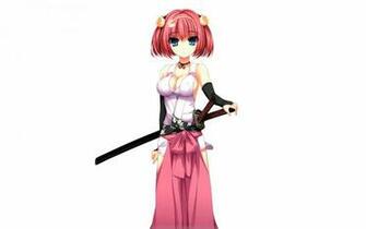 Chusingura Blue Eyes Breasts Choker Cleavage Elbow Gloves