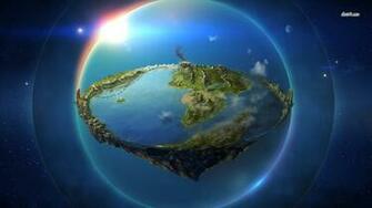 Floating Bubble Island Wallpaper Digital Art