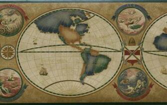 Old World Map Wallpaper Border 21b5 Ho102331 Monstermarketplace