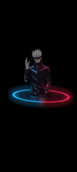 Neon Gojo Jujutsu Kaisen iPhone Wallpaper