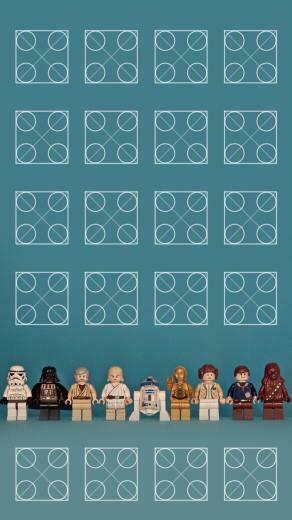 Star Wars Lego Characters iPhone Icon Frame Wallpaper