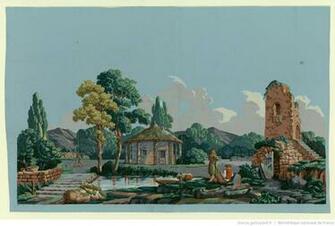 Manufacture J Zuber Et Cie Dessus De Porte Paysage Bord