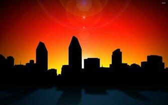 San Diego Skyline Wallpaper Vector