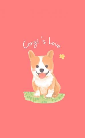 Corgi Background Dog Art Mini