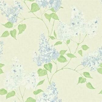 Cream China Blue Lilacs Maycott Sanderson Wallpaper