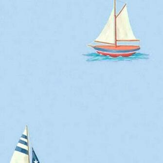 Blue Sailboats Nautical Sailing Accent Decor Wallpaper Roll