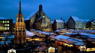 Peaceful Christmas Village Wallpaper HD Jpg