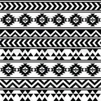 Aztec Tribal Seamless Black And White Pattern Patterns Decorative
