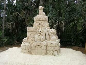 Cat Sand Castle Wallpaper Stock Photos
