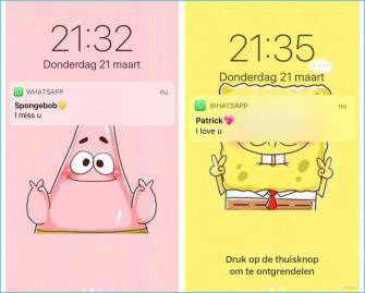 Best Friends Spongebob Patric I Miss U Love