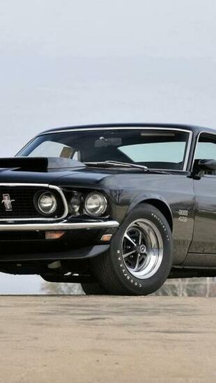 Wallpaper Muscle Car Boss Black