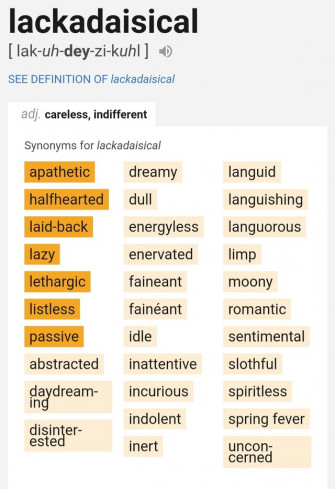 Lackadaisical Definition Wallpaper