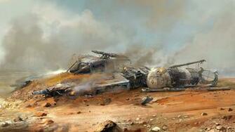 Crash Landing Y Wing HD Wallpaper Background Image