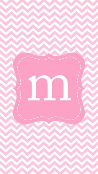 M Monogram Pink iPhone Wall Glitter Phone Wallpaper