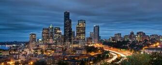 Wallpaper Seattle United States Washington Night Dual