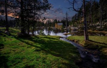 Wallpaper Forest Pond House Cabin In The Woods Image For