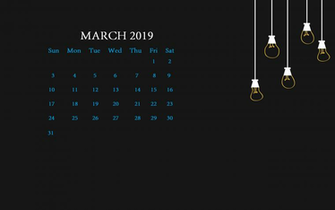 Cute March Calendar Floral Designs Image Clipart