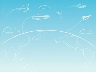 Paper Line Kites Powerpoint Templates Blue Car Transportation