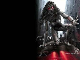 Gothic Photography Giant Cyberpunk Robot Desktop Wallpaper