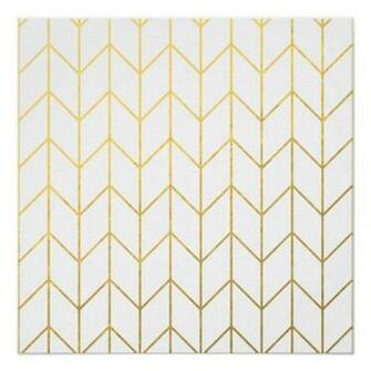 Gold Chevron White Background Modern Chic Perfect Poster