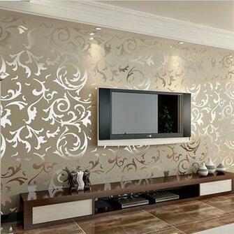 Silver Gold Wall Paper Wallpaper Roll Damask Embossed Feature 3d