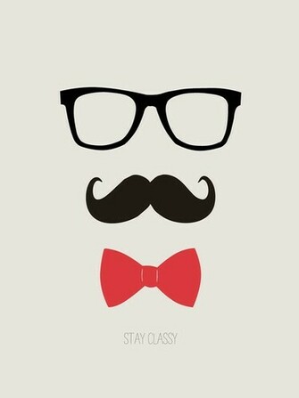 Stay Classy Mustache Bow Tie Art Print By Allyson Johnson