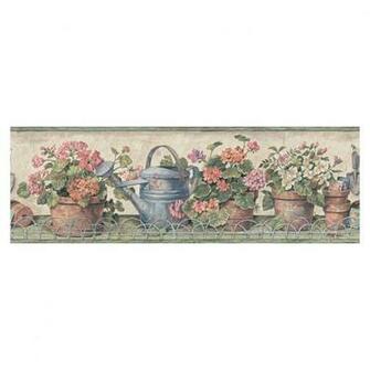 Allen Roth Potted Geranium Wallpaper Border Lw1340035 Coupons
