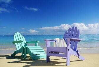 Kb Jpeg Tropical Ocean Beach Chairs Wallpaper Mural