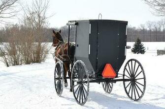 HD Wallpaper Horse Car Mennonite Snow Winter Countryside