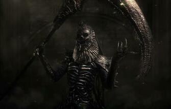 Wallpaper Skull Crown Claws Evil Undead Death Scythe In The