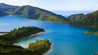 Desktop Wallpaper Crater Lake Lagoa Do Fogois Agua De Pau Volcano