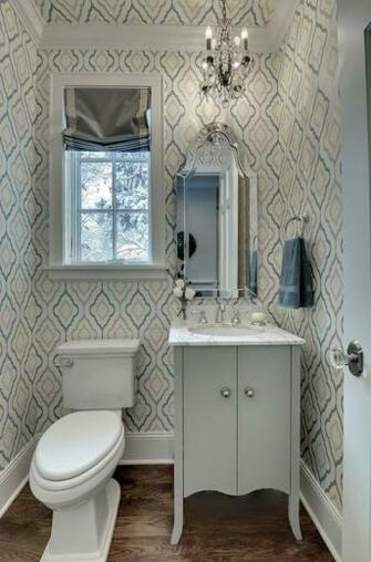 Quatrefoil Wallpaper Contemporary Bathroom Great Neighborhood