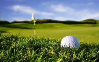Sports Background For Pc With A Golf Course And Ball Hole