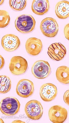 Cute Watercolor Donut Wallpaper Annie Parsons Ponsel