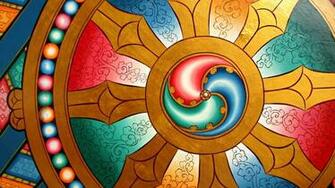 Wallpaper Dharma Wheel Chakra Buddhism Full