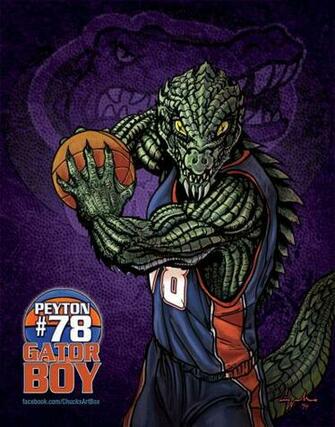 Florida Gator Boy Basketball Digital Painting By Chuckmullins On