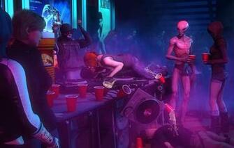 Wallpaper Girl Ufo Alcohol Alien Party X Image For